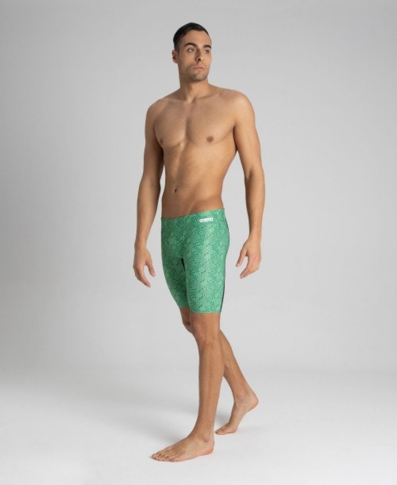 Green Arena Kikko Jammer Men's Swim Shorts | 18665721