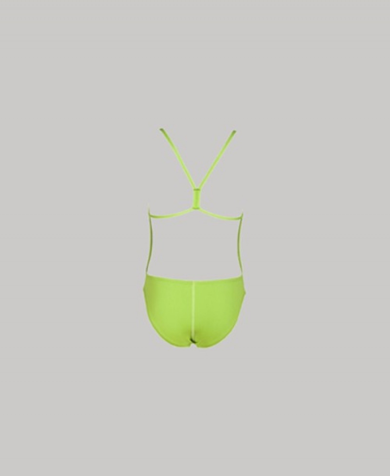 Green Arena Mast Youth Light Tech Back Girls' Swimsuits | 89743886