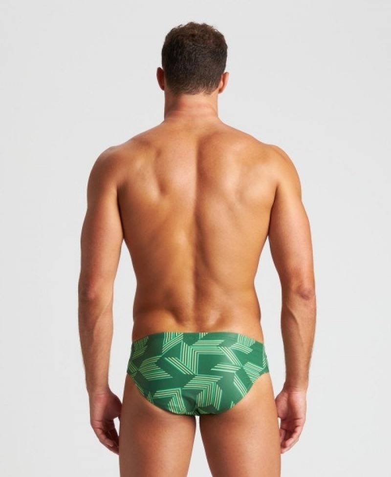 Green Arena Puzzled Men's Briefs | 51551093