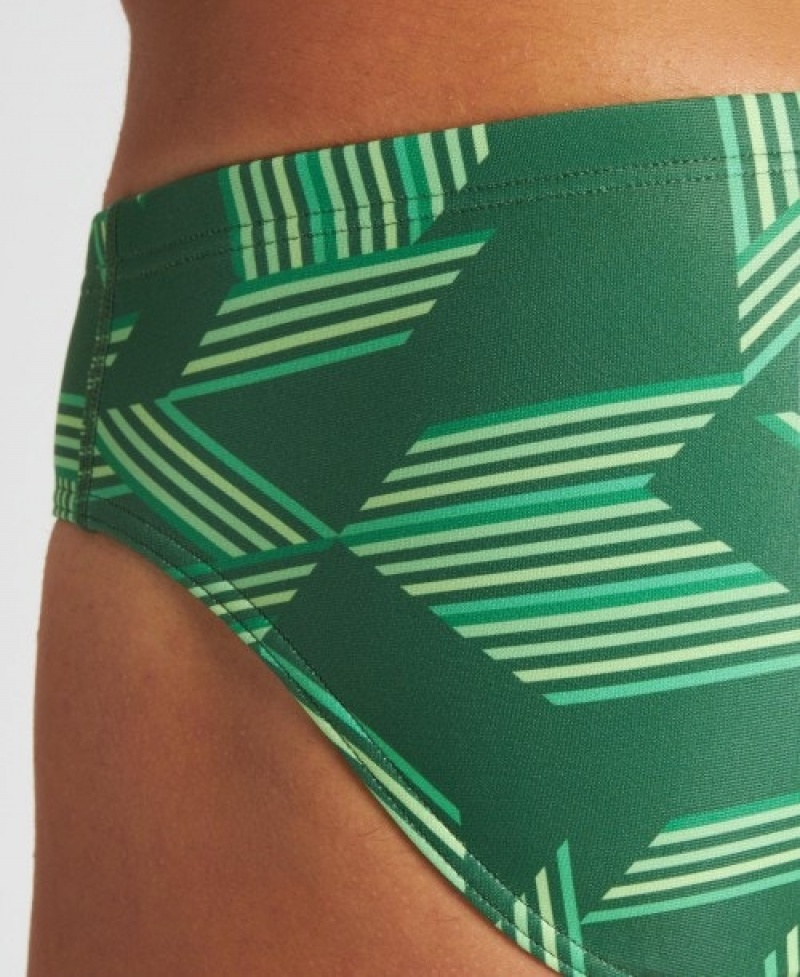 Green Arena Puzzled Men's Briefs | 51551093