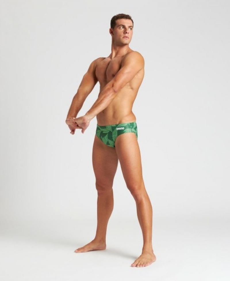 Green Arena Puzzled Men's Briefs | 51551093