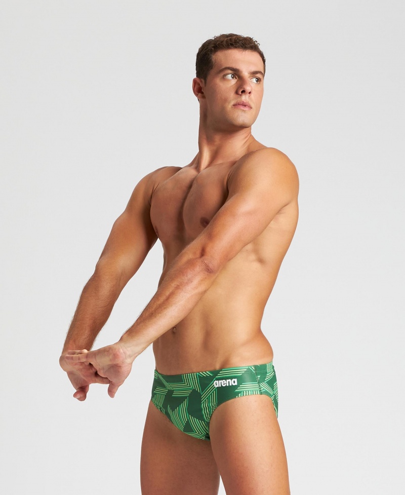 Green Arena Puzzled Men\'s Briefs | 51551093