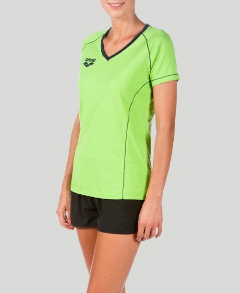 Green Arena Team Line Short Sleeve Women's T Shirts | 98531757