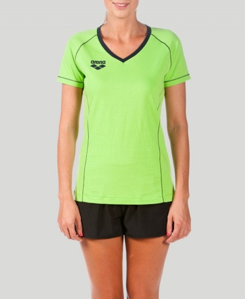 Green Arena Team Line Short Sleeve Women's T Shirts | 98531757