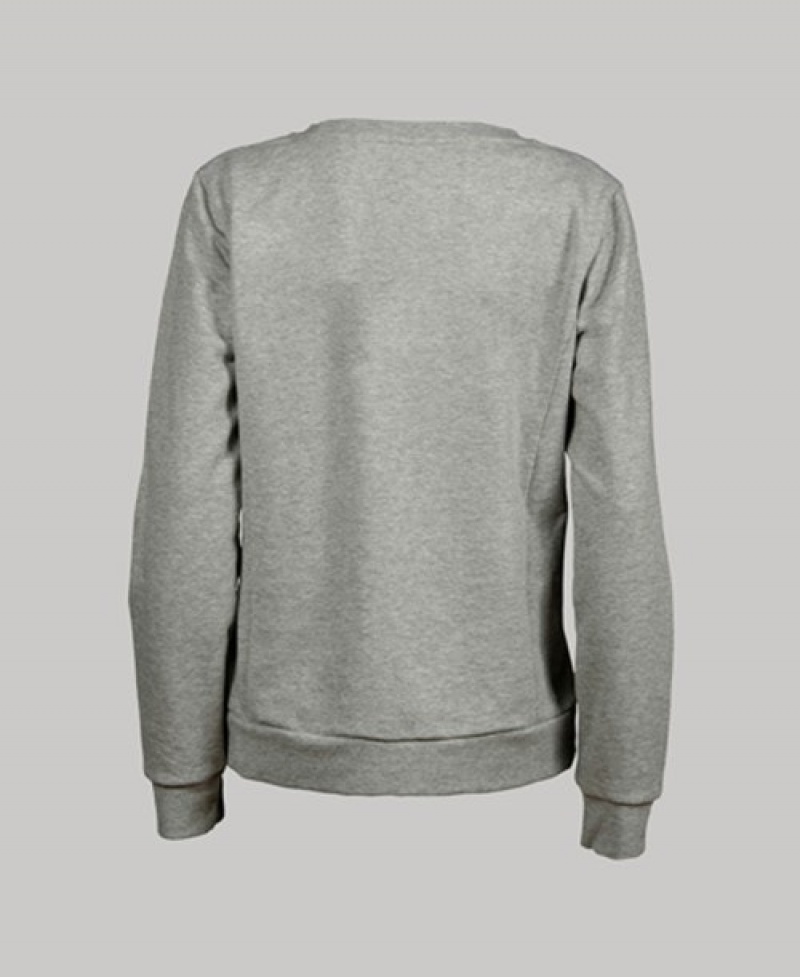 Grey Arena Essential Crew Women's Sweatshirts | 10748022