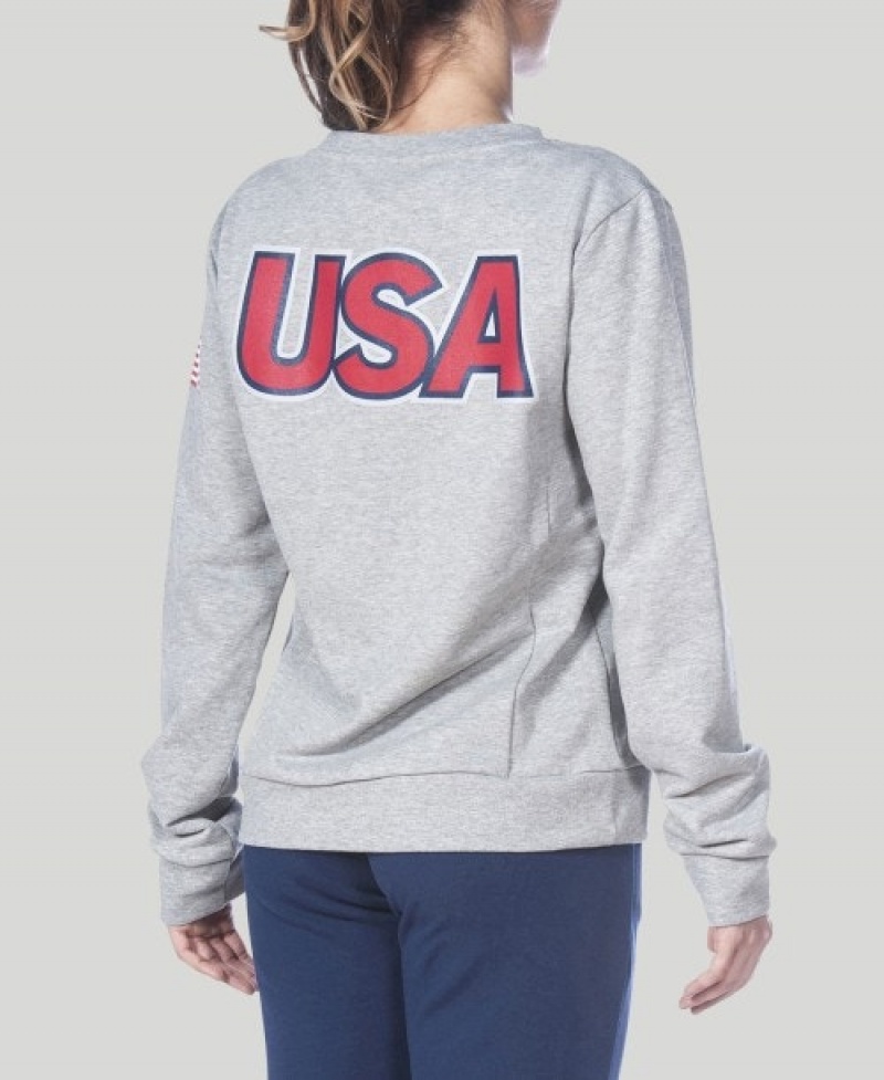 Grey Arena Essential Crew Women's Sweatshirts | 17476613