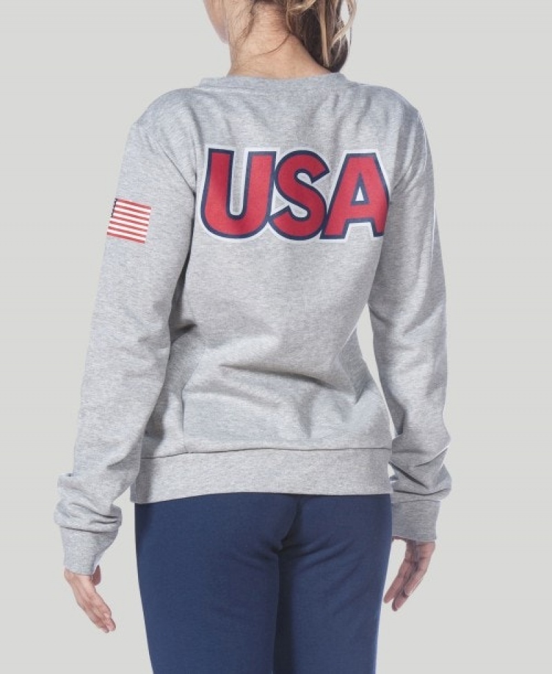 Grey Arena Essential Crew Women's Sweatshirts | 17476613