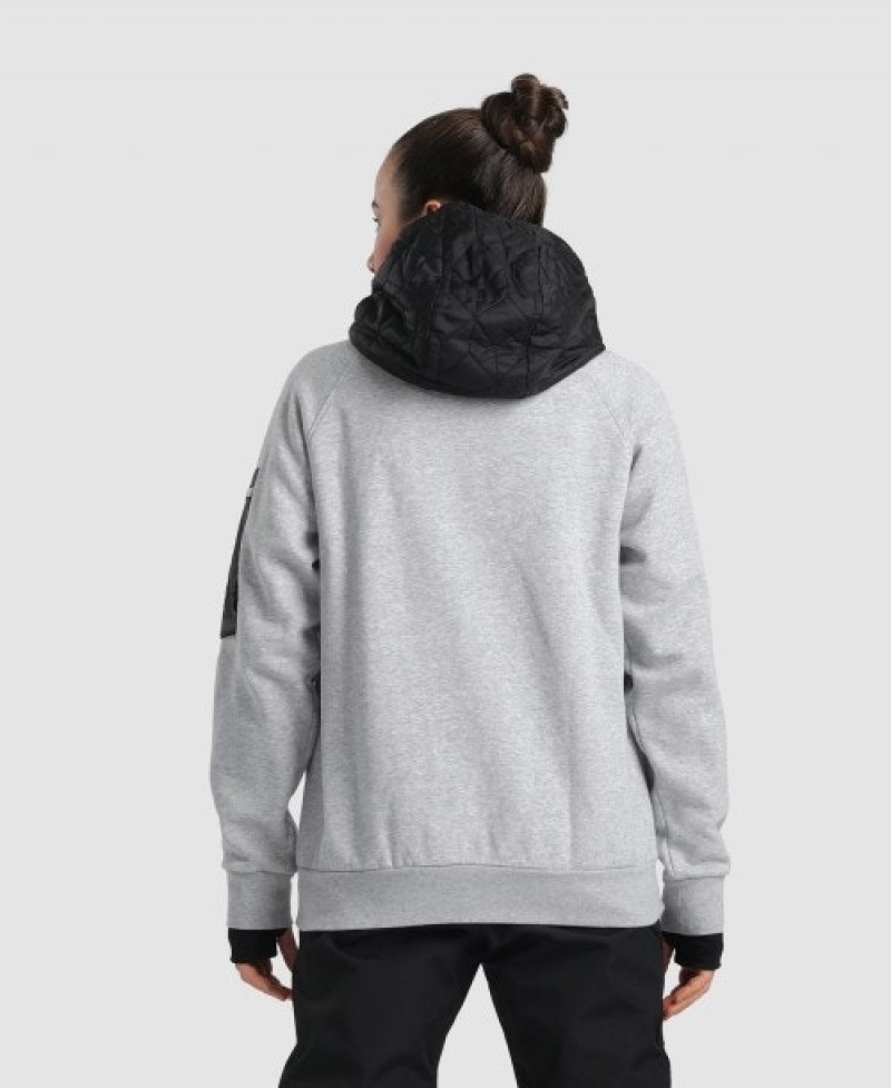 Grey Arena Hooded Tech Women's Sweatshirts | 82291771