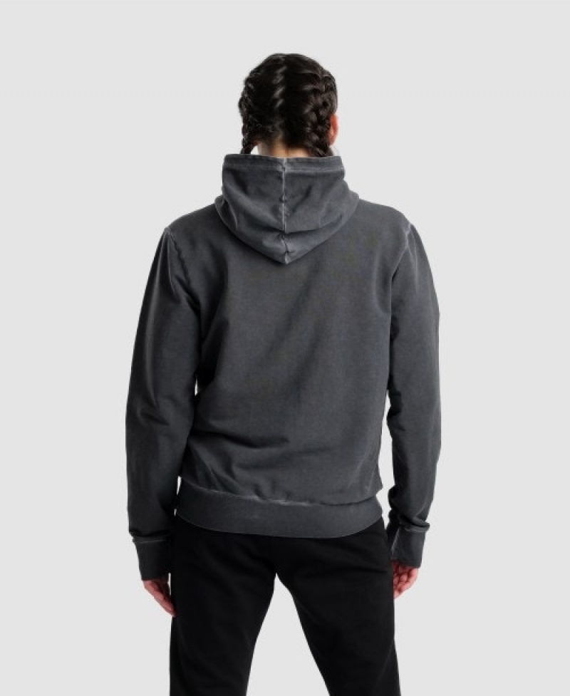 Grey Arena Icons Hooded Men's Jackets | 47579426