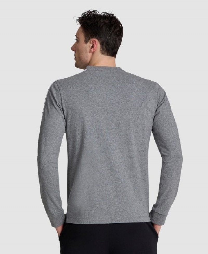 Grey Arena Icons Men's Long Sleeve Shirts | 4377295