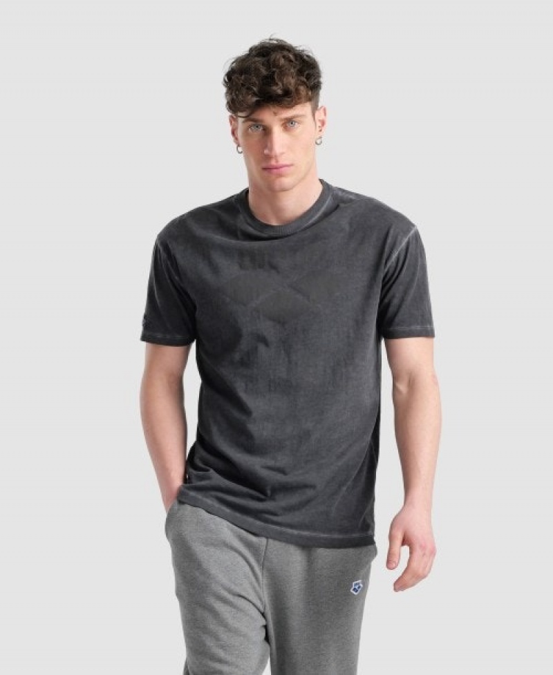 Grey Arena Icons Men's T Shirts | 92535039