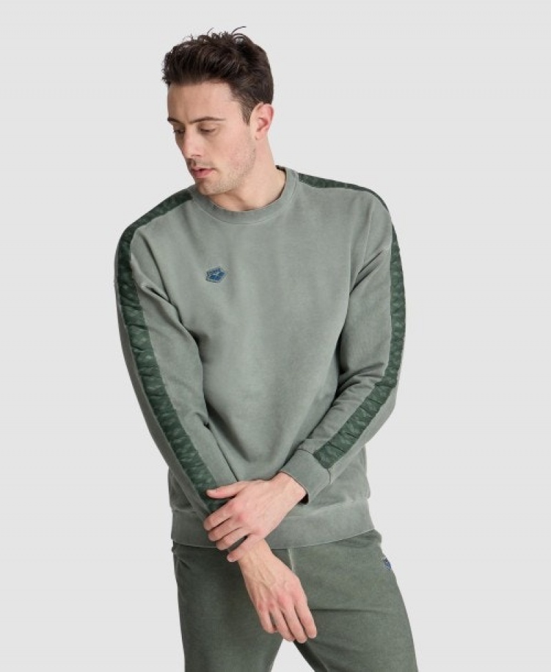 Grey Arena Icons Oversize Men's Sweatshirts | 13275660