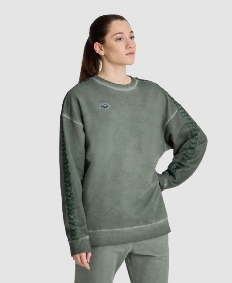 Grey Arena Icons Oversize Women's Sweatshirts | 95391932