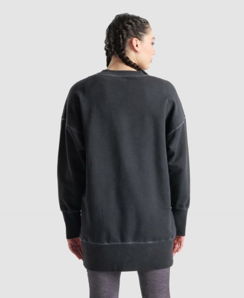 Grey Arena Icons Oversized Crewneck Women's Sweatshirts | 46662487