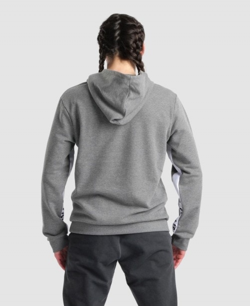 Grey Arena Icons Solid Hooded Men's Sweatshirts | 26554260