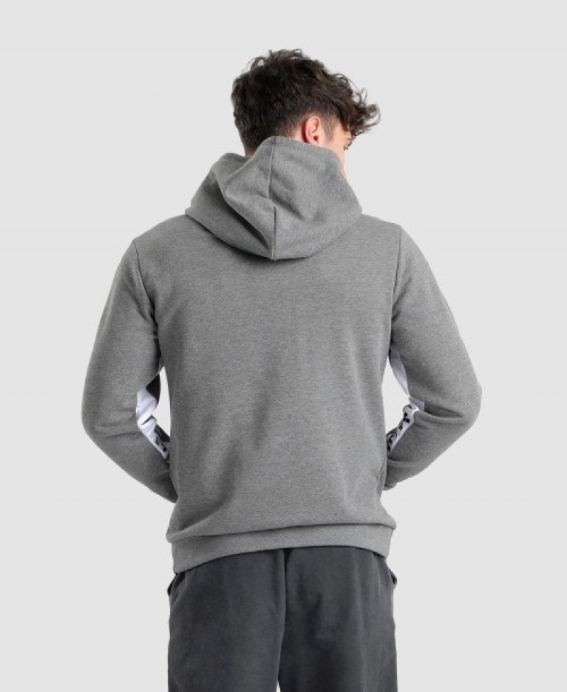 Grey Arena Icons Solid Hooded Men's Sweatshirts | 26554260