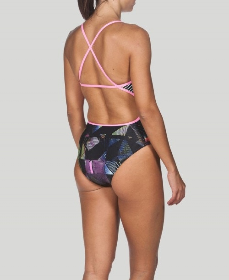 Grey Arena Optical Accelerate Back Women's Swimsuits | 31129235