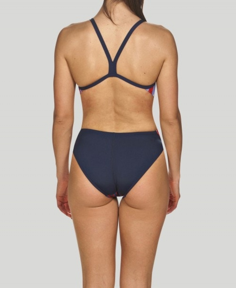 Grey Arena Riviera Challenge Back Women's Swimsuits | 3347732