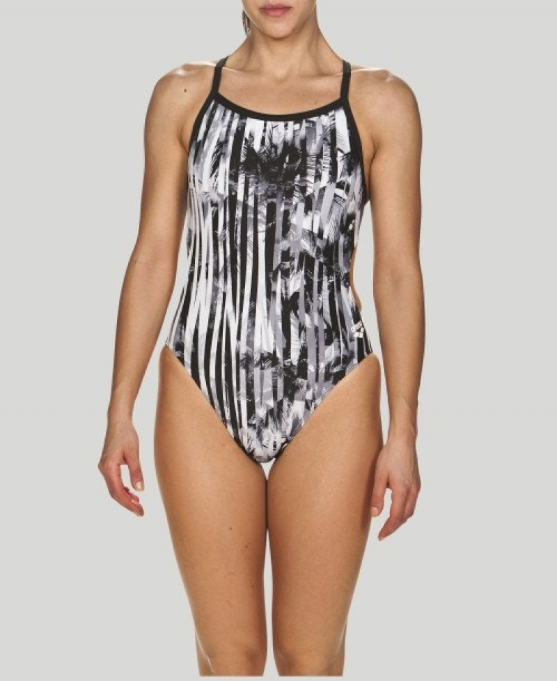 Grey Arena Riviera Challenge Back Women's Swimsuits | 3347732