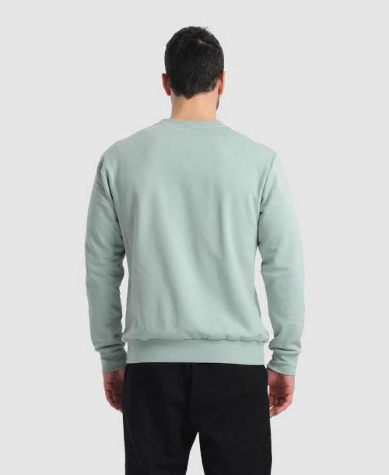 Grey Arena Solid Crewneck Men's Sweatshirts | 51643204