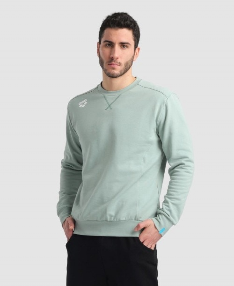 Grey Arena Solid Crewneck Men's Sweatshirts | 51643204