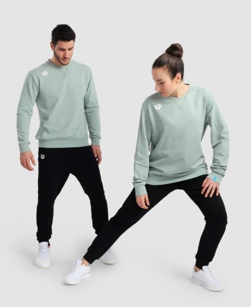 Grey Arena Solid Crewneck Women's Sweatshirts | 19712127