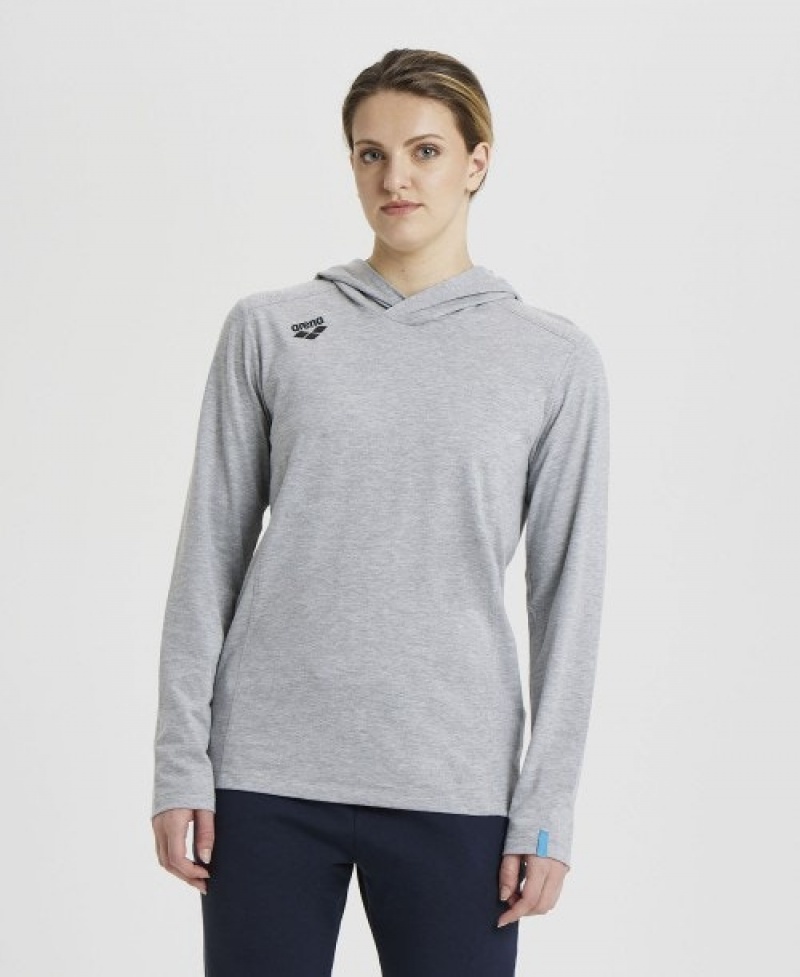 Grey Arena Team Hooded Panel Men's T Shirts | 64131334