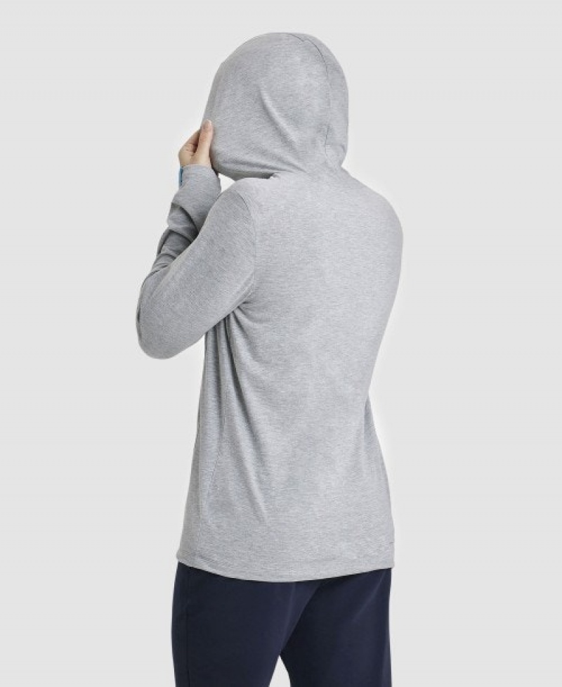 Grey Arena Team Hooded Panel Men's T Shirts | 64131334