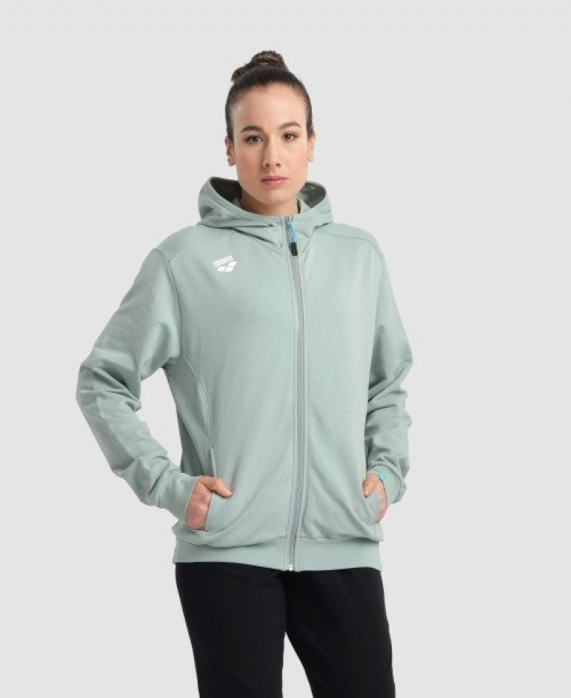 Grey Arena Team Hooded Panel Women's Jackets | 7091801