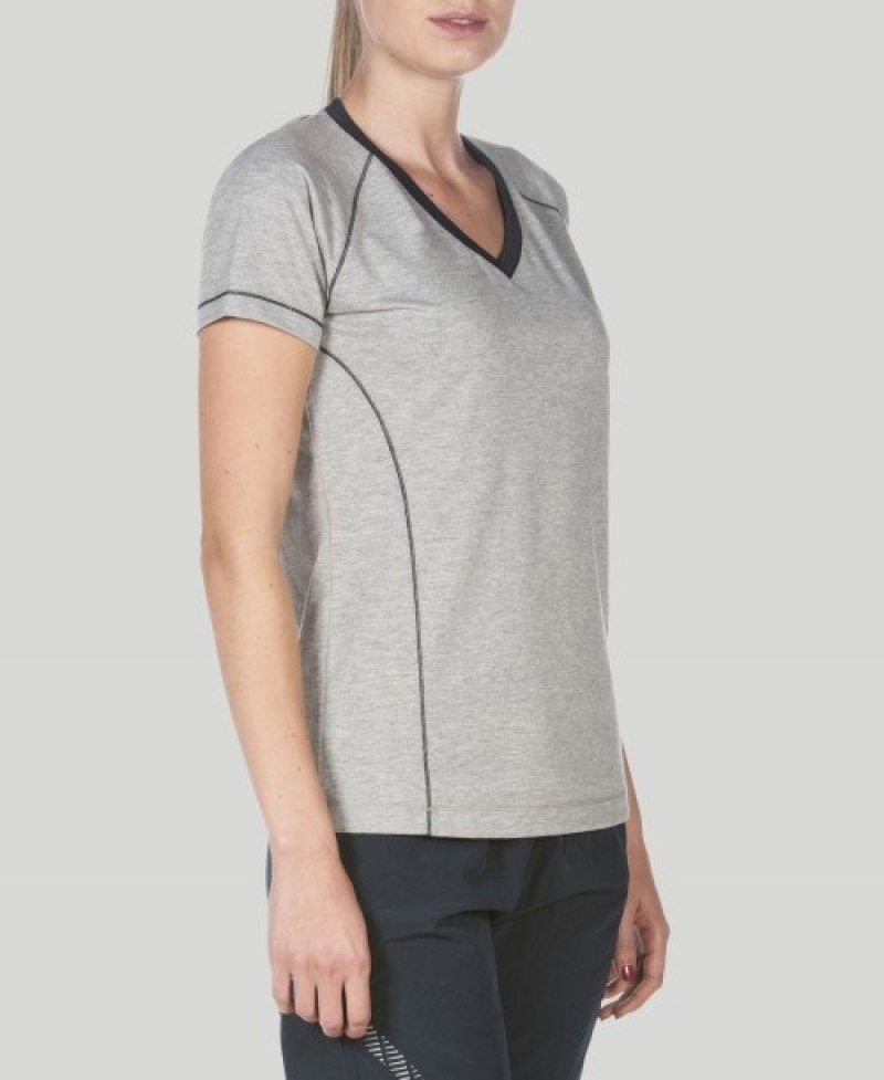 Grey Arena Team Line Short Sleeve Women's T Shirts | 28005822