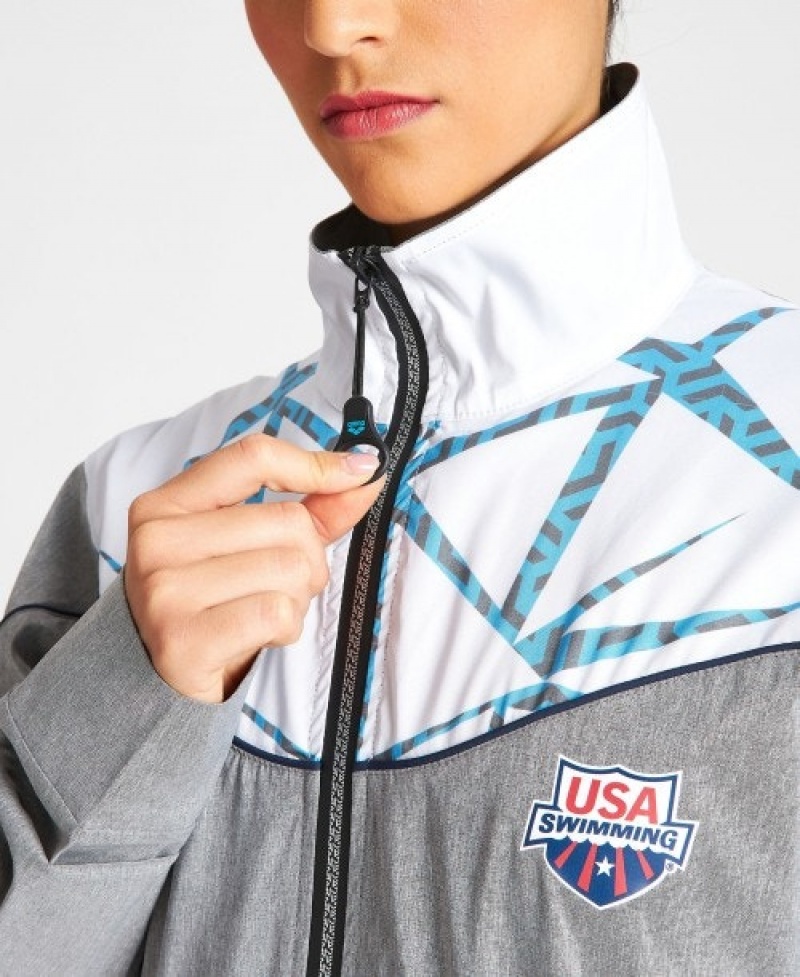 Grey Arena USA Swimming Team Kit Og Demin Warm Up Men's Jackets | 20246327