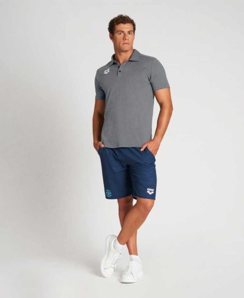 Grey Arena USA Tech Men's Polo Shirts | 60096