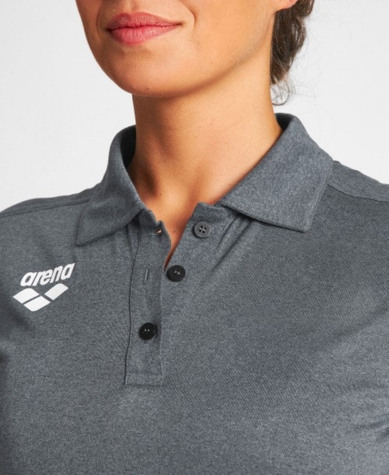 Grey Arena USA Tech Women's Polo Shirts | 15441735