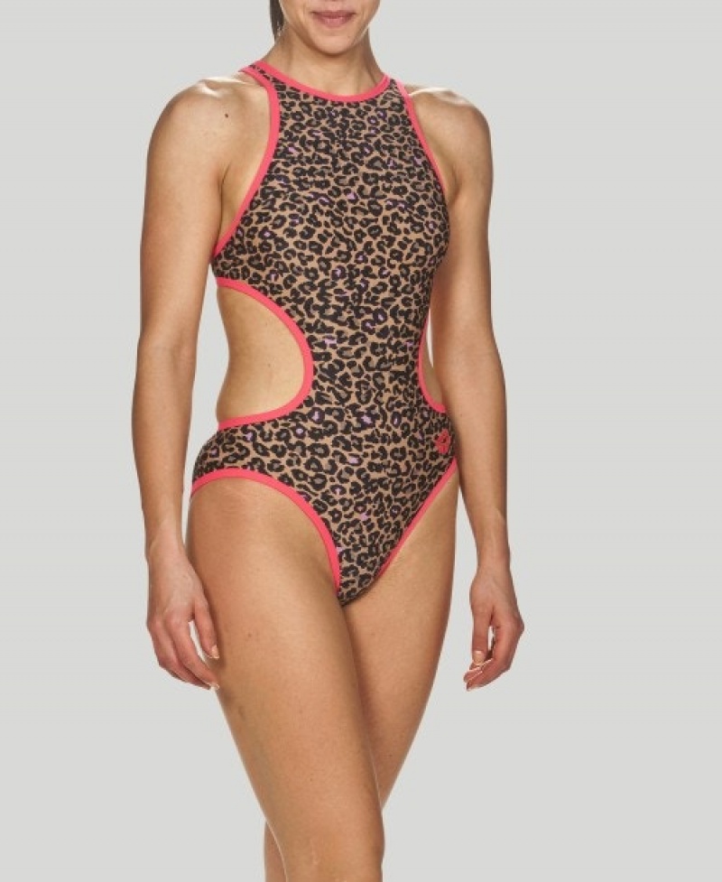 Leopard Arena Theleopard Print Women's Swimsuits | 34306526