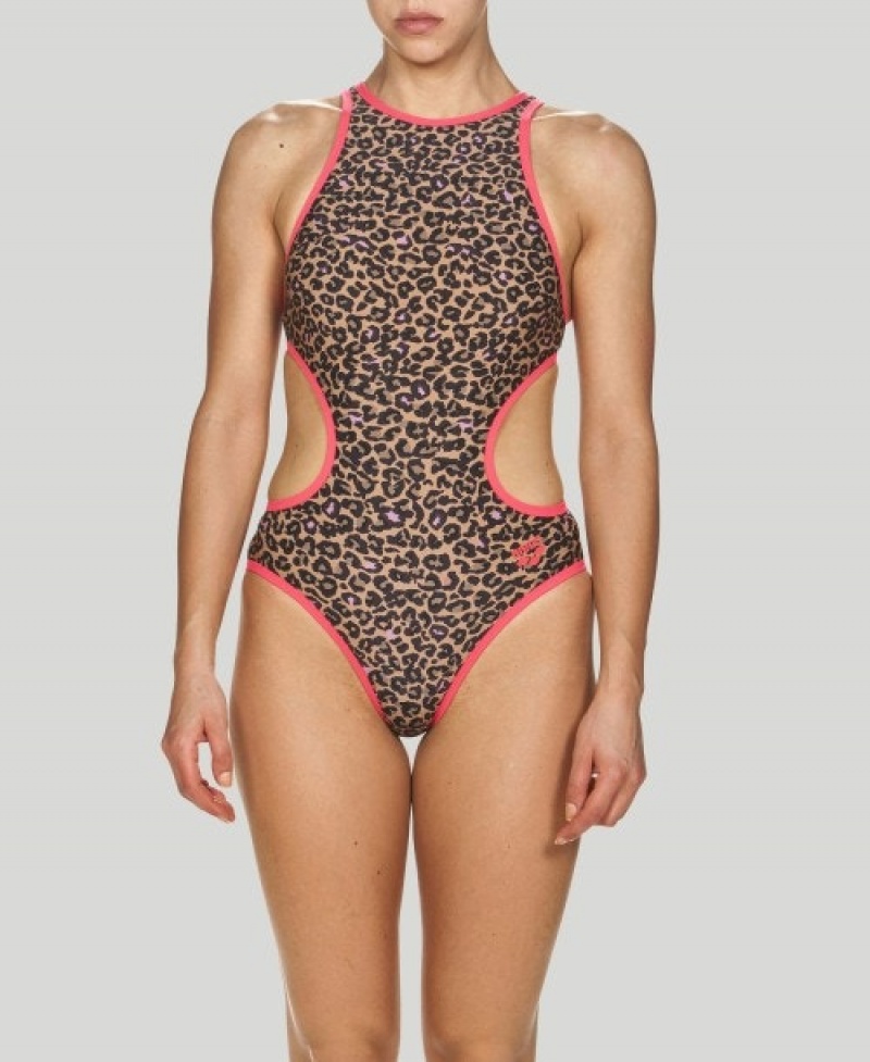 Leopard Arena Theleopard Print Women's Swimsuits | 34306526