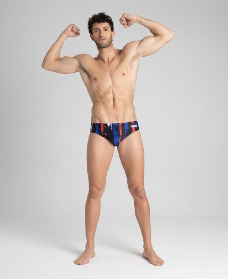 Multicolor Arena Team Painted Stripes Men's Briefs | 73340633