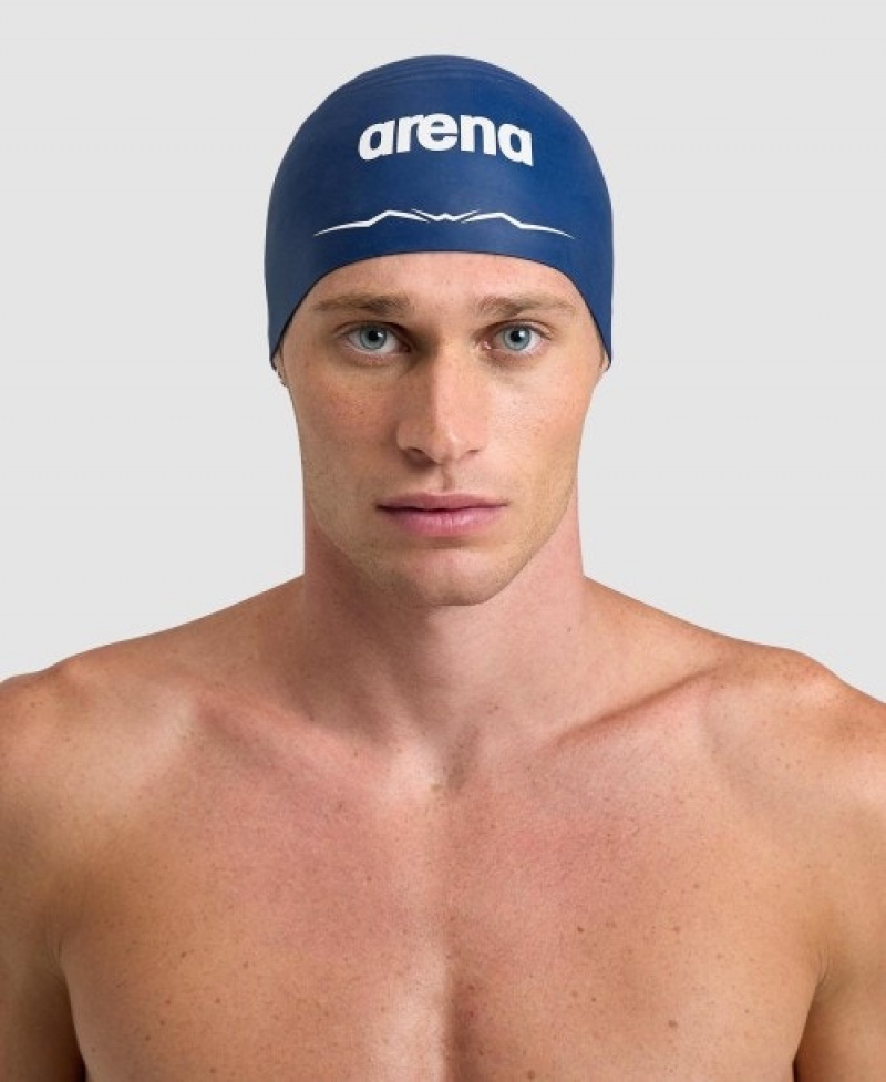 Navy Arena Aquaforce Wave Men's Swim Cap | 90761336