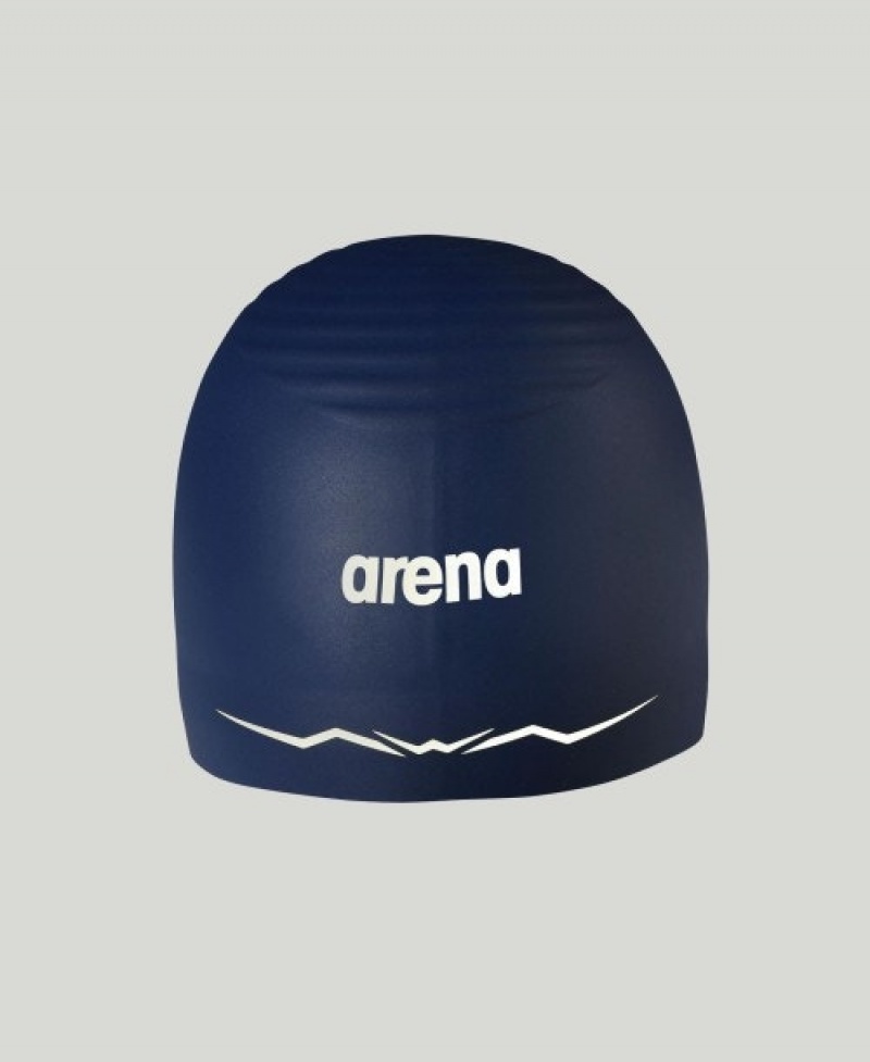 Navy Arena Aquaforce Wave Small Logo Men's Swim Cap | 77233485