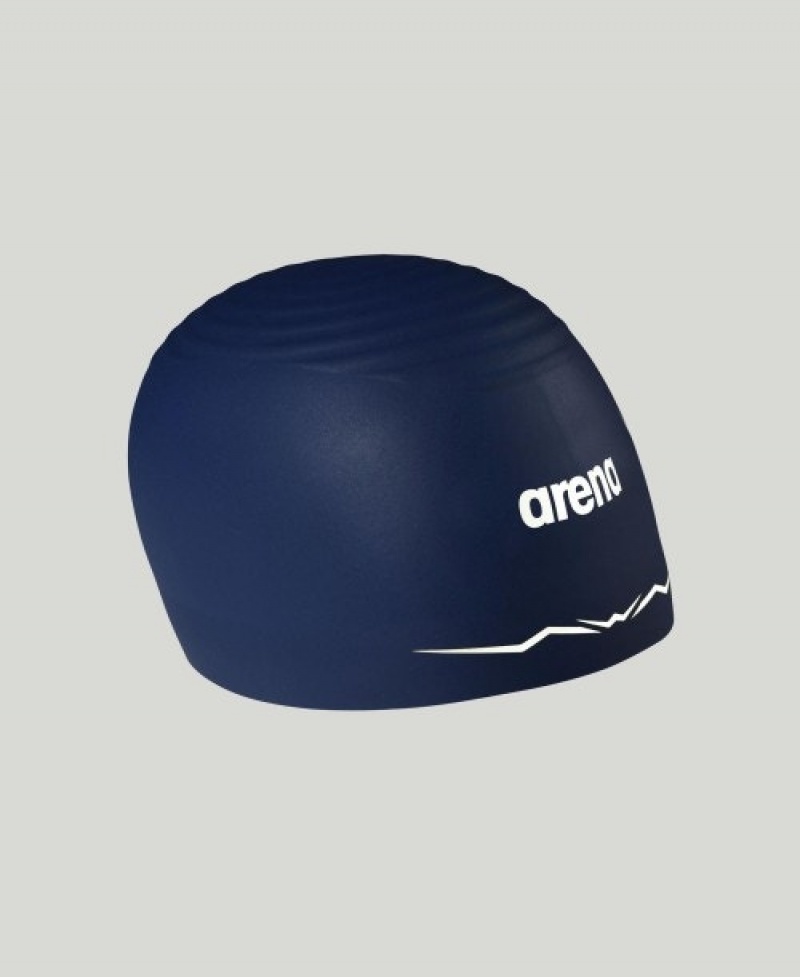 Navy Arena Aquaforce Wave Small Logo Men's Swim Cap | 77233485