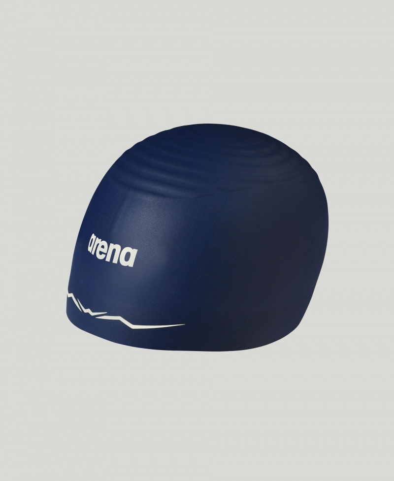 Navy Arena Aquaforce Wave Small Logo Men\'s Swim Cap | 77233485