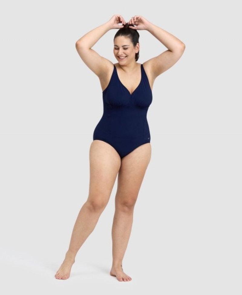 Navy Arena Bodylift Maura U Back Plus Women's Swimsuits | 36103191