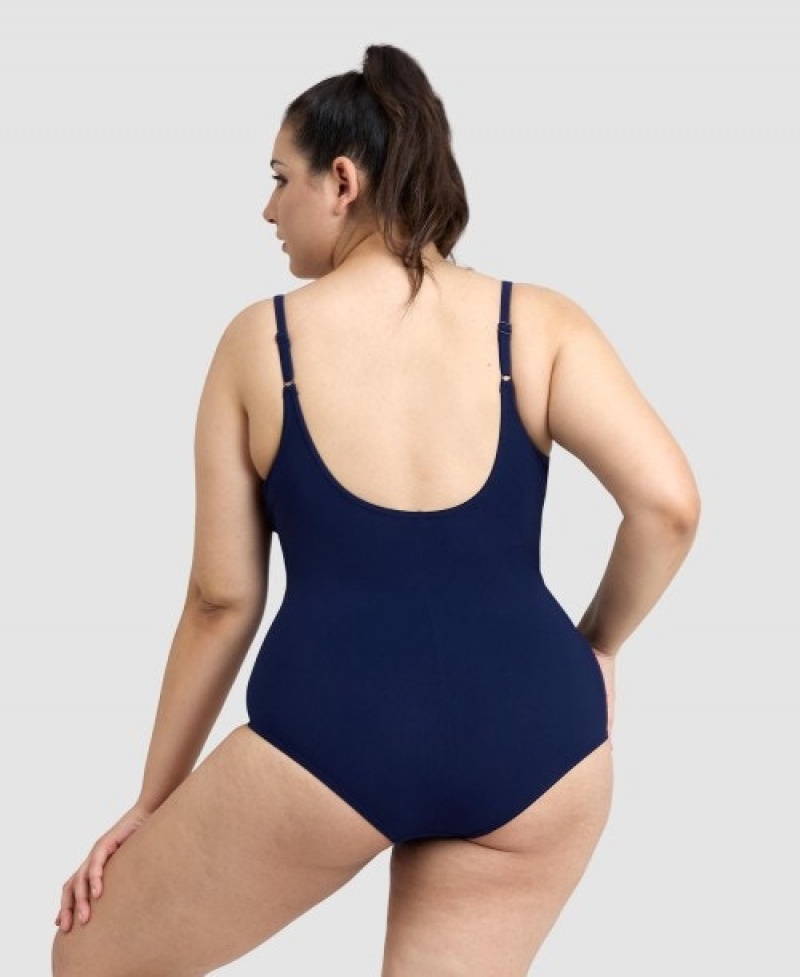 Navy Arena Bodylift Maura U Back Plus Women's Swimsuits | 36103191