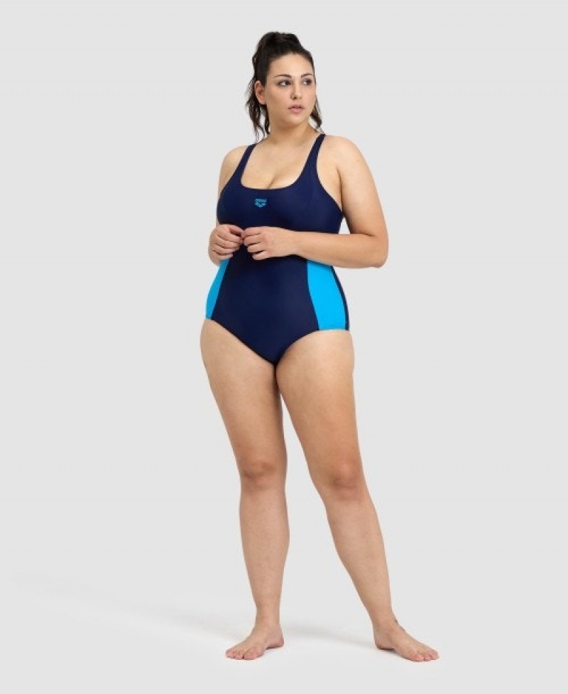 Navy Arena Control Panel Pro Back Plus Women's Swimsuits | 57058345