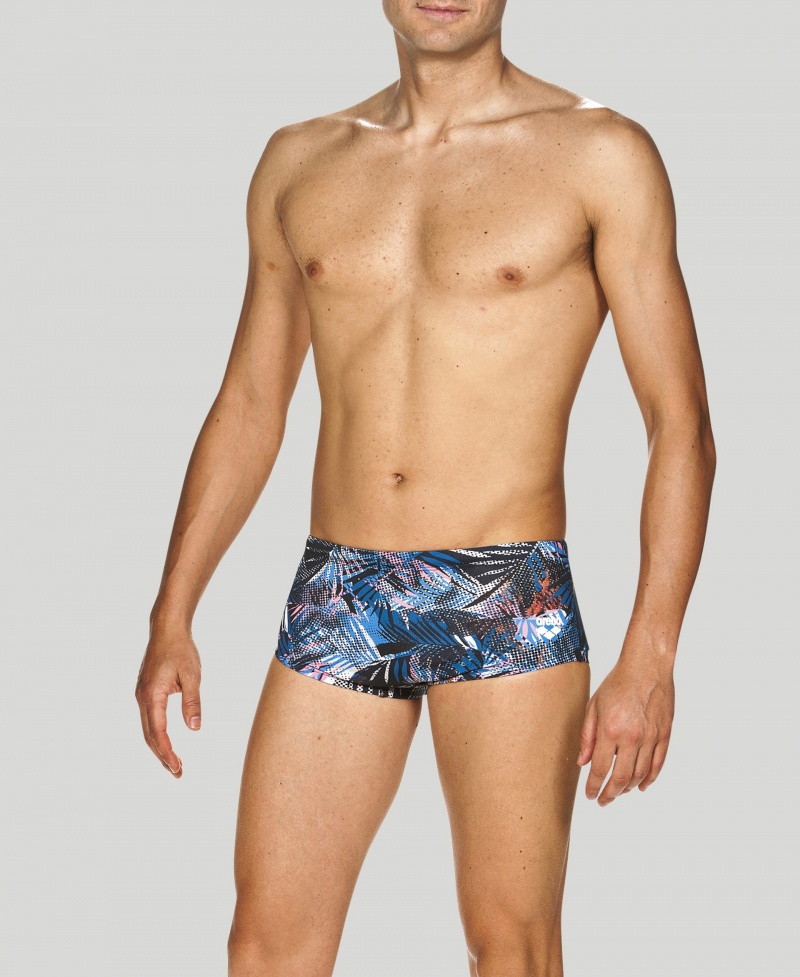 Navy Arena Floral Allover Square Men\'s Swim Trunks | 2799899