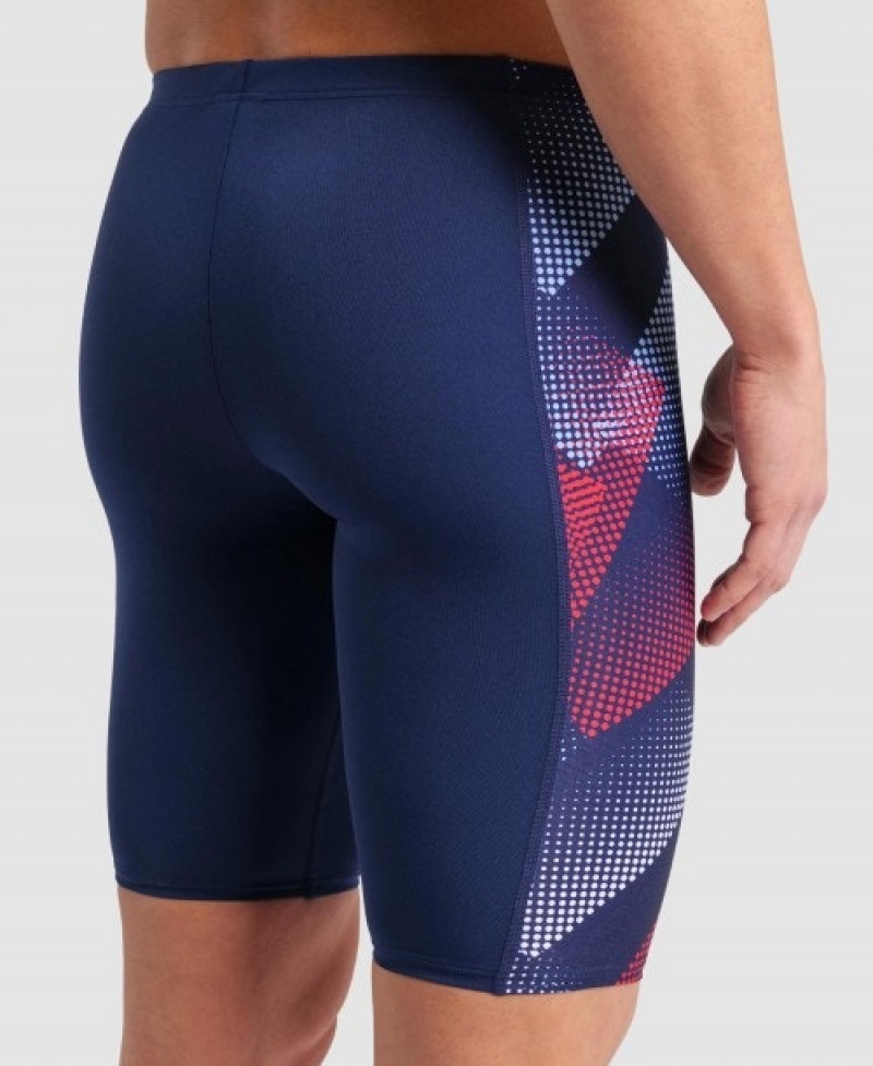 Navy Arena Halftone Jammer Men's Swim Shorts | 33836928