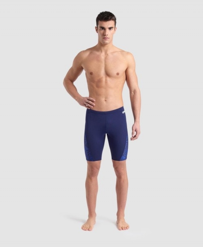 Navy Arena Hydrange Bouquet Jammer Men's Swim Shorts | 85042801