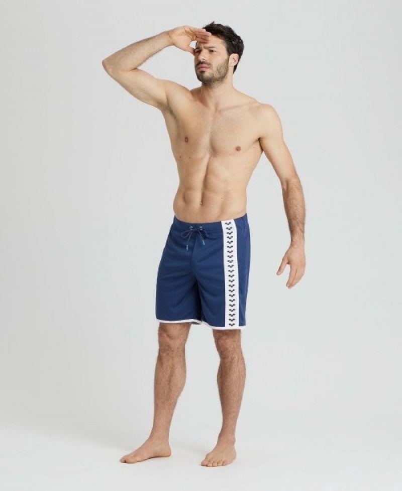 Navy Arena Icons Beach Men's Shorts | 80247036