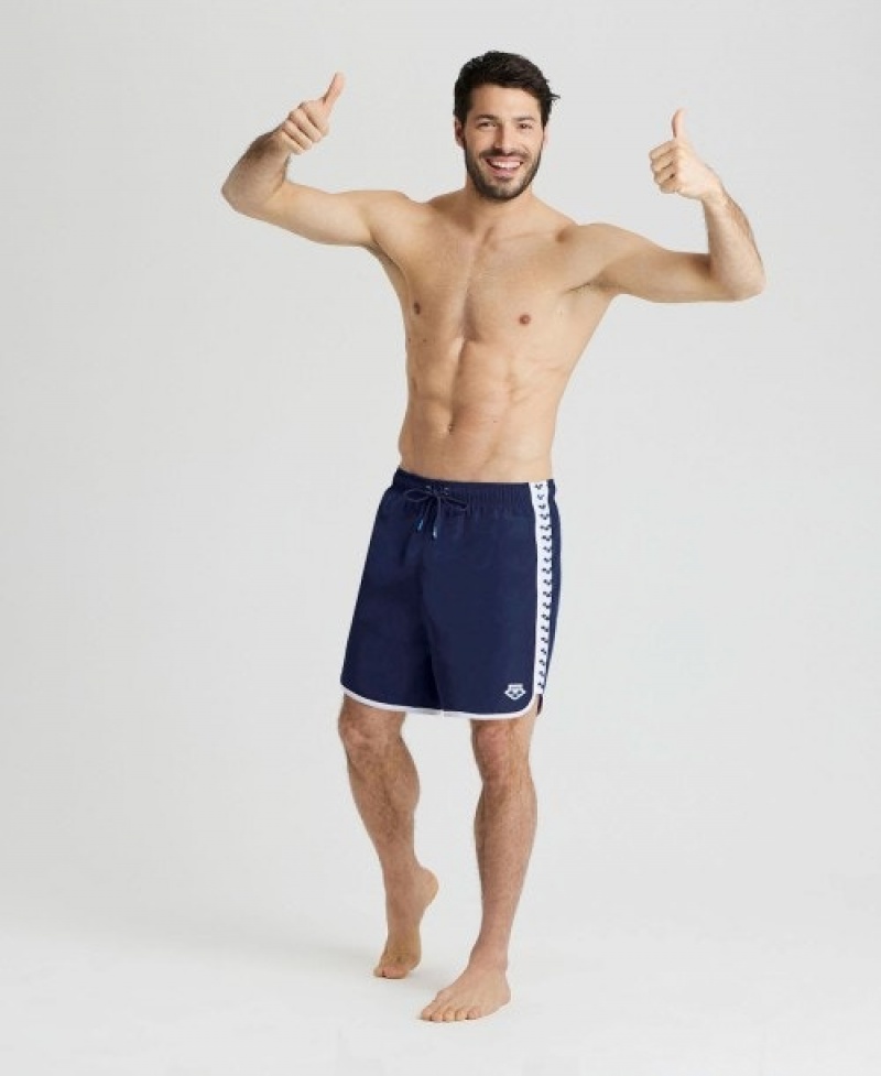 Navy Arena Icons Team Stripe Men\'s Boxer | 90279408