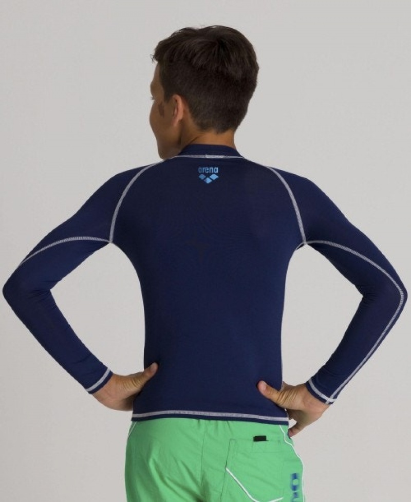 Navy Arena Long Sleeve Boys' Rashguards | 89688013