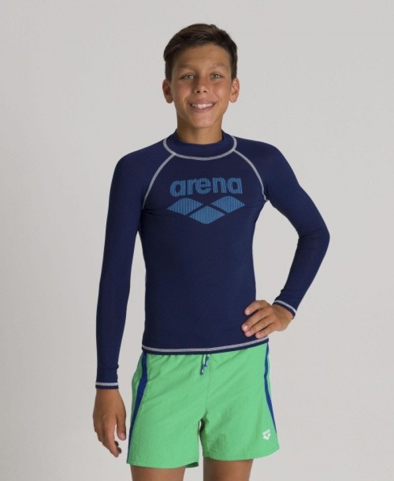 Navy Arena Long Sleeve Boys\' Rashguards | 89688013